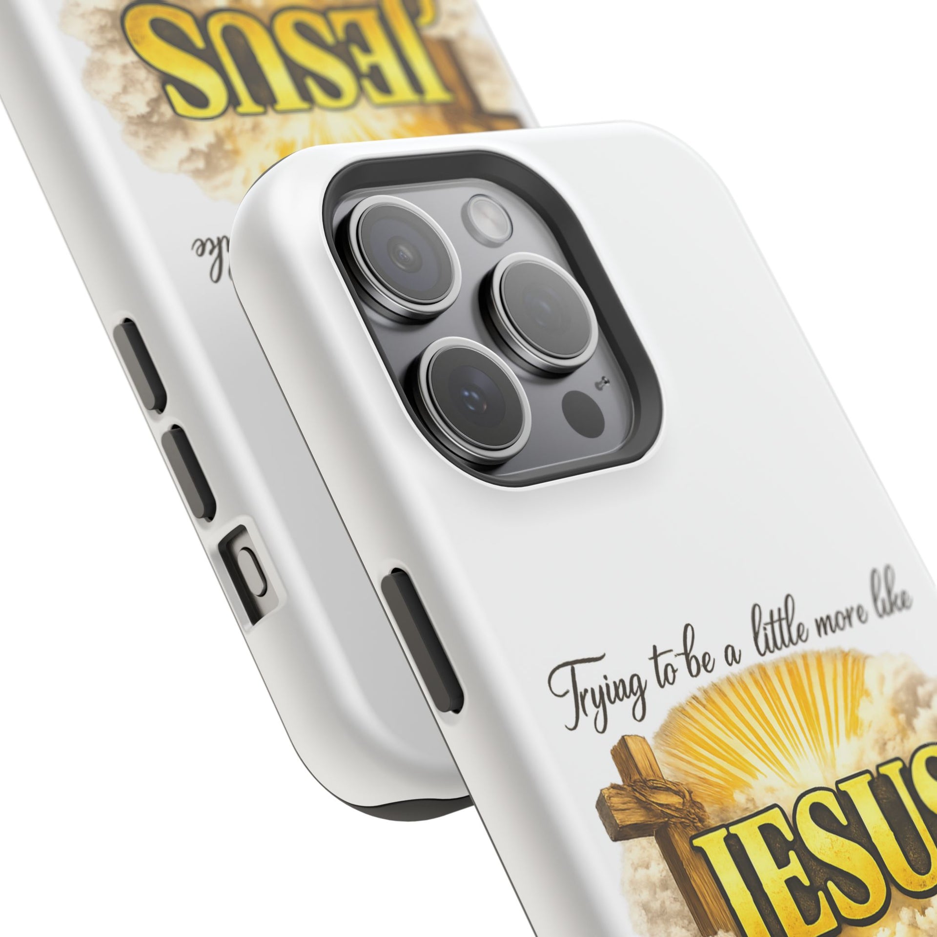 Christian Quote Magnetic Phone Case — "Trying to be a Little More Jesus and a Little Less Like Me"