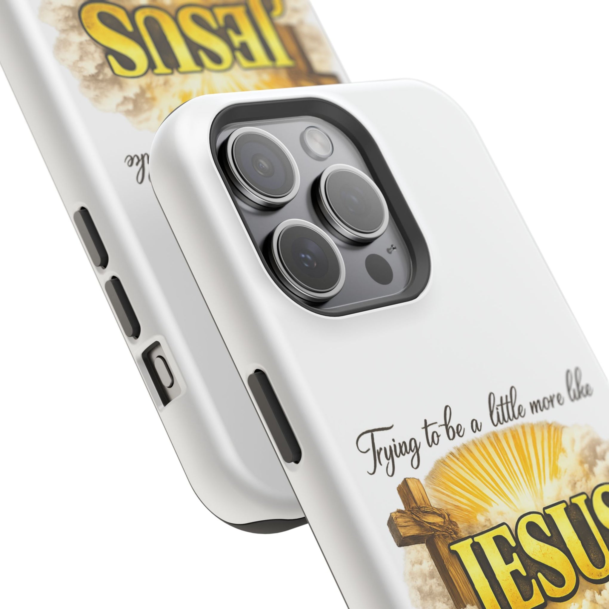 Christian Quote Magnetic Phone Case — "Trying to be a Little More Jesus and a Little Less Like Me"