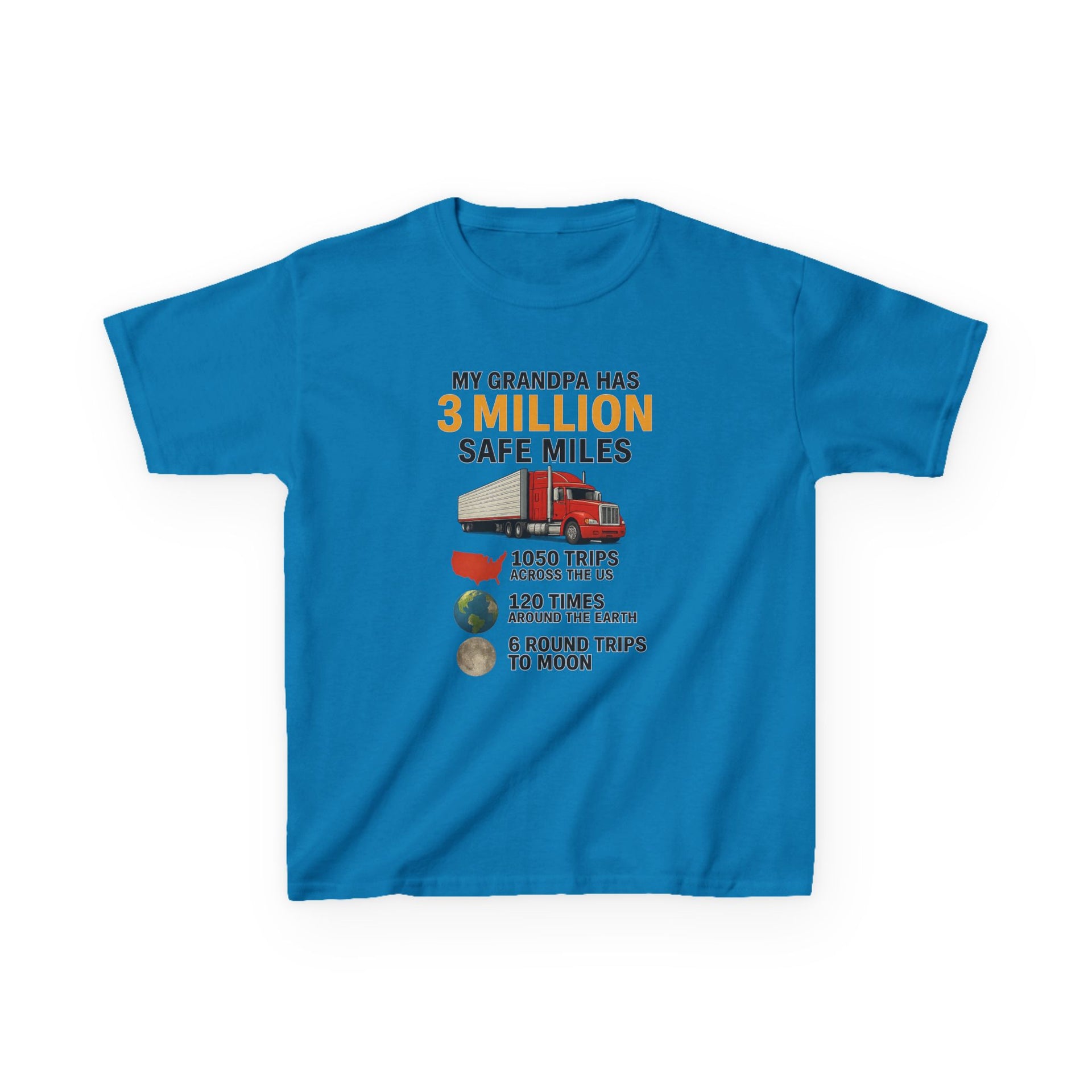 Kids Tee — “My Grandpa Has 3 Million Safe Miles” Graphic Shirt